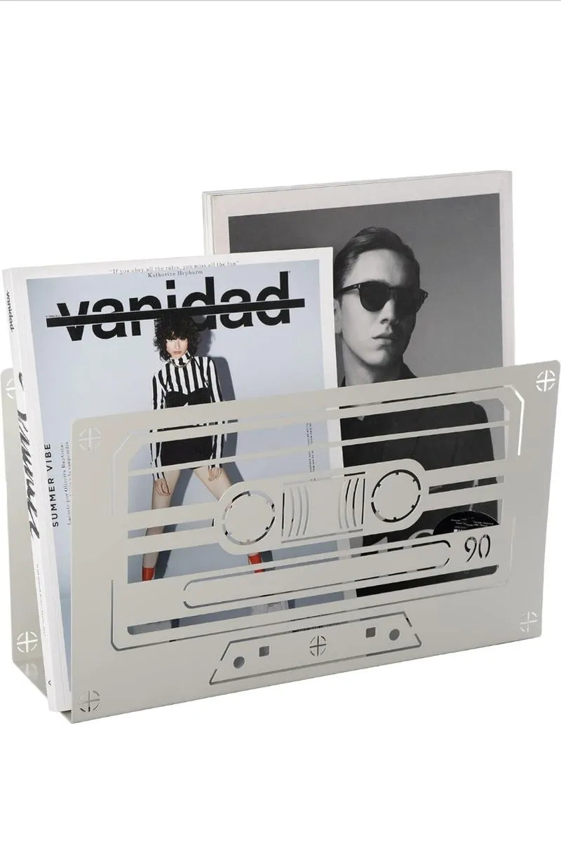 Revistero original metal estilo cassette