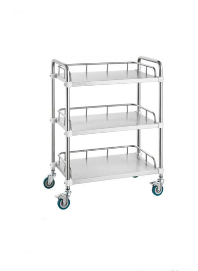 Carro de laboratorio VEVOR, carro de acero inoxidable con 3 estantes