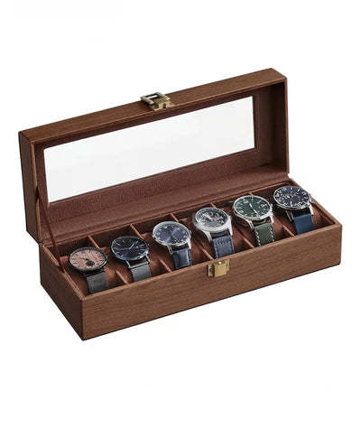 Caja para reloj con 6 compartimentos