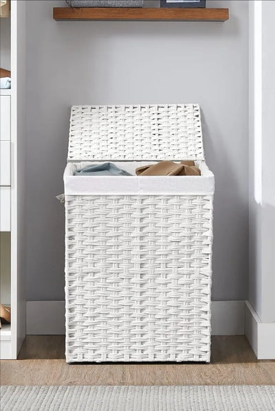 Cesta de ropa de ratán
