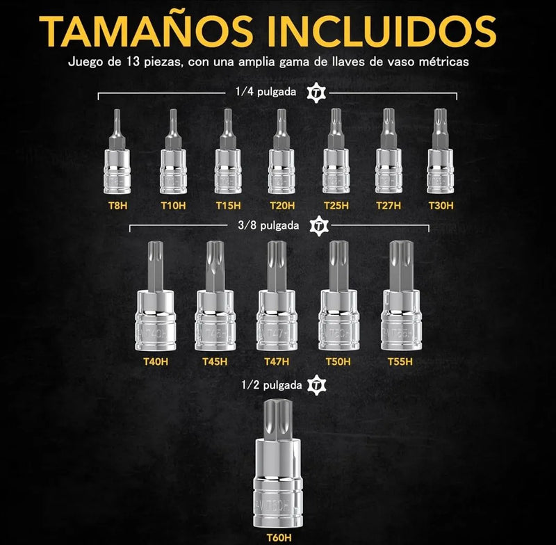 Set de Acoplamientos para Tornillo Torx