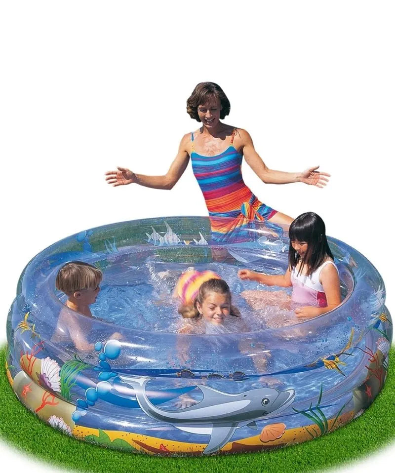 Piscina hinchable infantil transparente