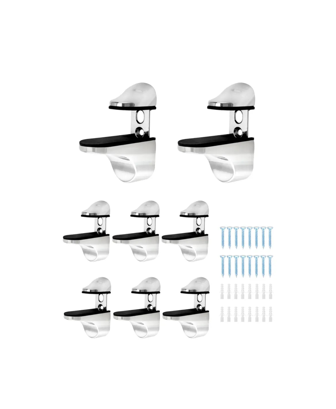 8 Piezas Soporte Estante Cristal Ajustable QWORK