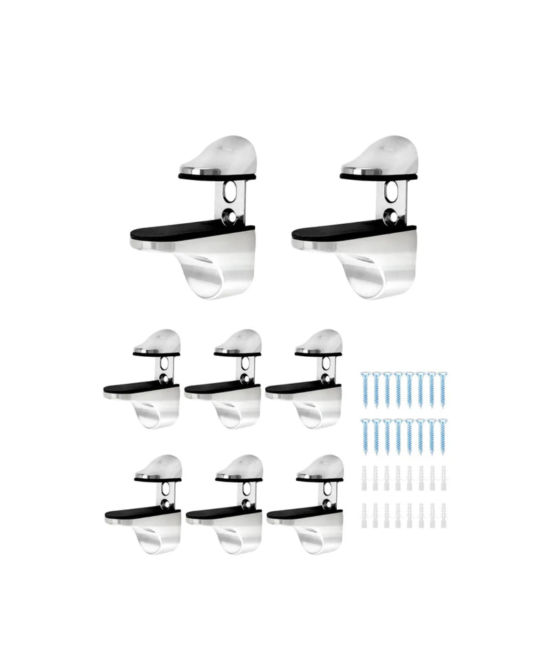 8 Piezas Soporte Estante Cristal Ajustable QWORK