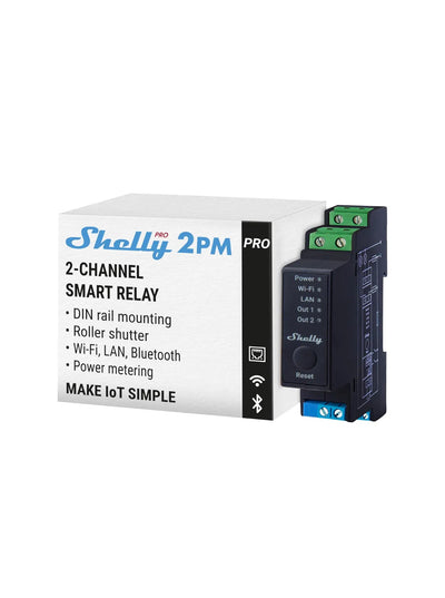Smart Relé Con 2 Canales Inalámbrico Shelly Pro 2PM