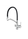 Grifo de cocina Ibergrif negro con caño flexible, rociador 3 en 1