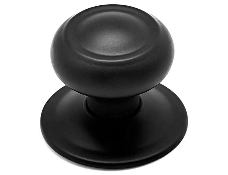 Pomo fijo para puerta entrada negro