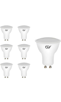 Bombilla LED GU10 6W 450LM 2700K Blanco Pack 6