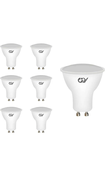 Bombilla LED GU10 6W 450LM 2700K Blanco Pack 6