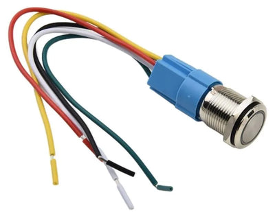 Pulsador Metal 16mm Autoretenido LED