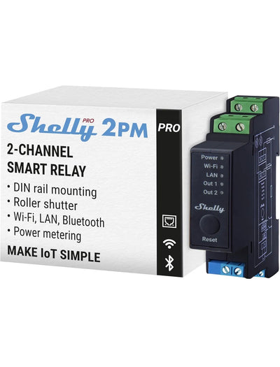 Relé Con 2 Canales Inalámbrico Shelly Pro 2PM