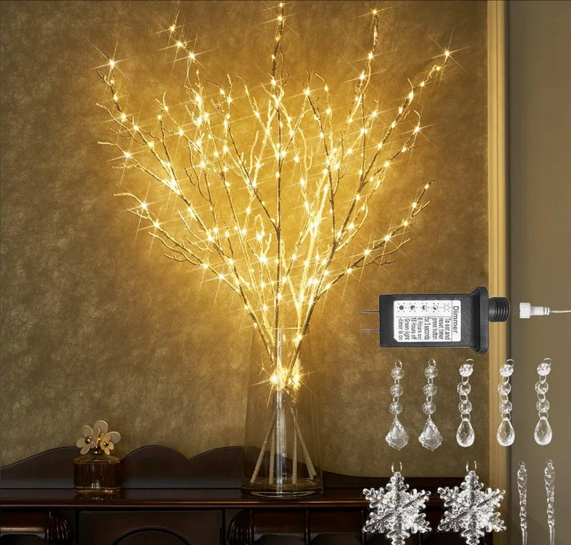 Ramas blancas iluminadas con regulador de intensidad Hairui