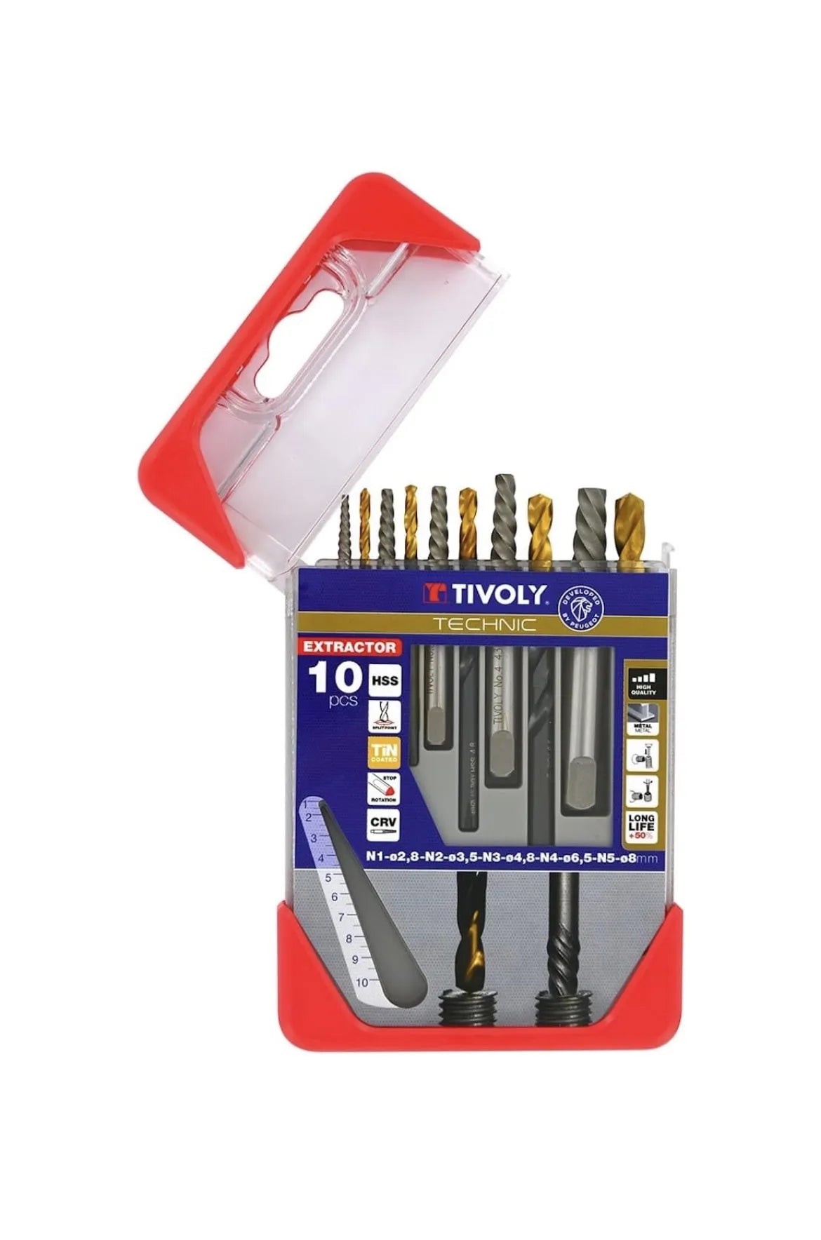 Juego de brocas para extractor de tornillos rotos TIVOLY