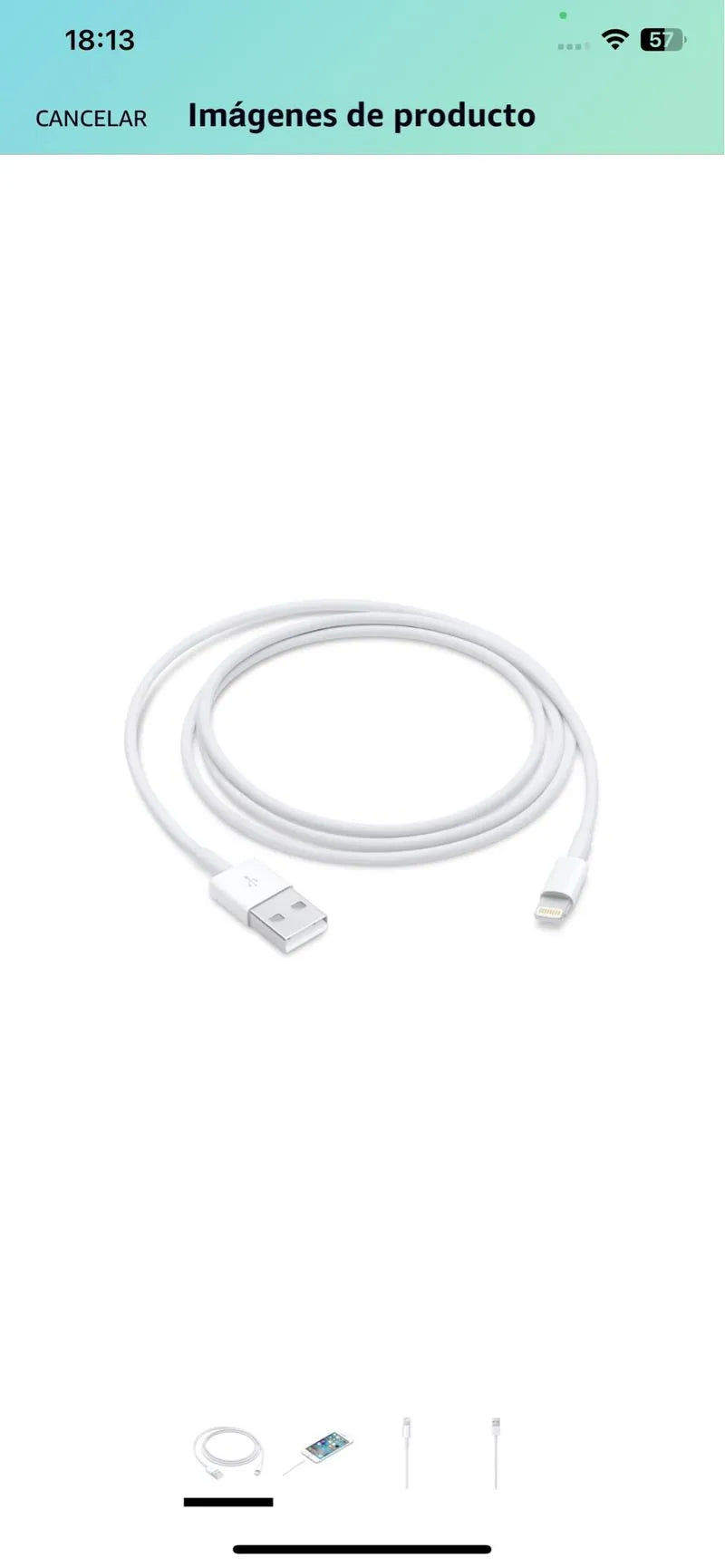 Cable de conector Lightning a USB Apple