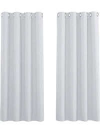 Cortinas Cortas Salon 2 Piezas Gris