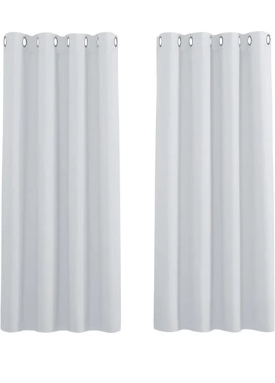 Cortinas Cortas Salon 2 Piezas Gris