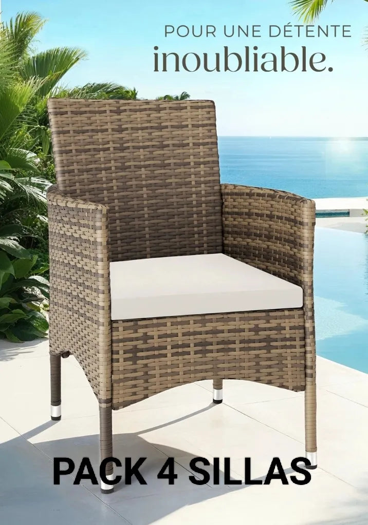 Set de 4 Sillones en Ratán