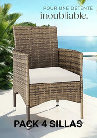 Set de 4 Sillones en Ratán