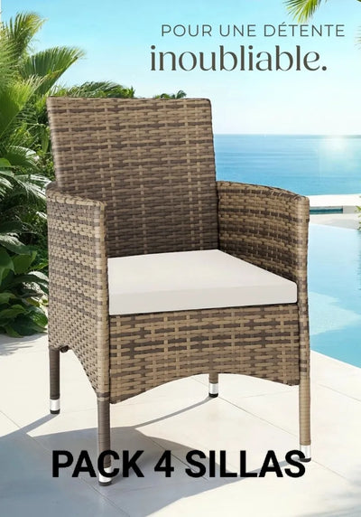 Set de 4 Sillones en Ratán