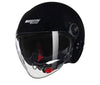 Casco de moto negro con visera Nolan