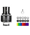 Bowens - Foco cónico óptico Snoot, accesorio de iluminación de estudio de fotografía con 20 gobos (25 patrones) y 8 filtros de color compatibles con Aputure Amaran, Godox LED Video Speedlite Light