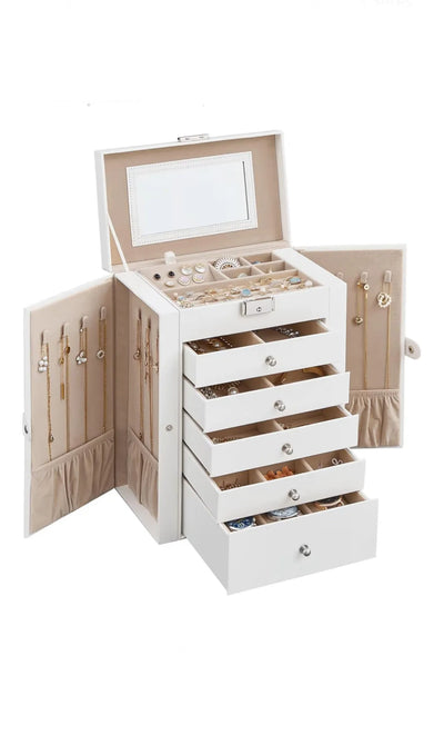 Caja Joyero de 6 Niveles, Caja para Joyas con 5 Cajones