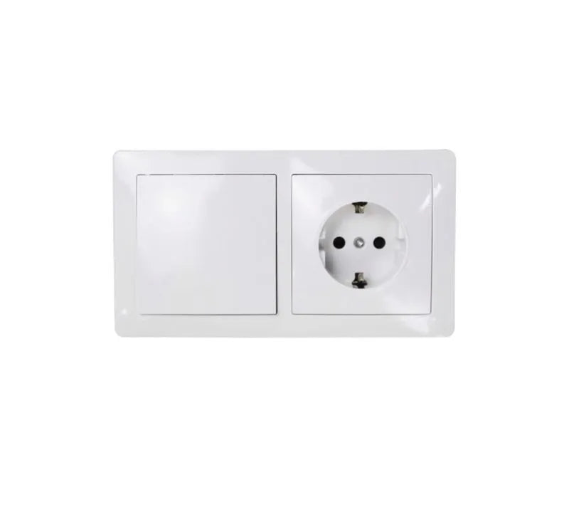 Interruptor doble con base schuko