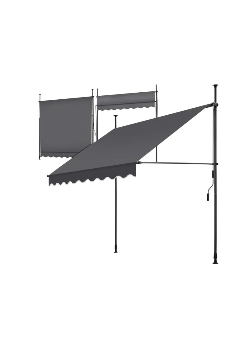 Toldo con manivela y sistema de fijación mediante abrazaderas 200cm