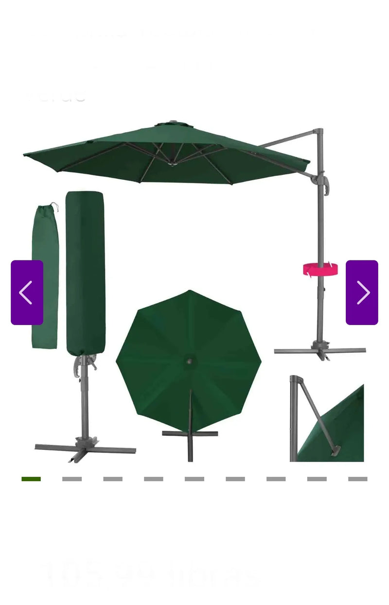 Sombrilla Daria con funda protectora - Verde