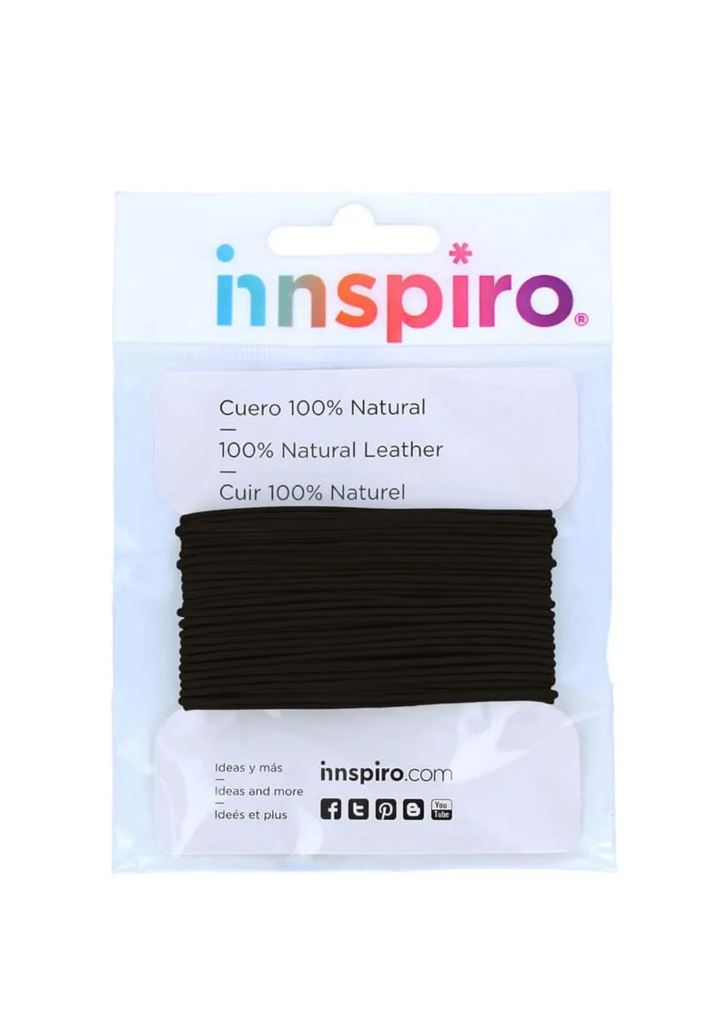 CORDÓN DE Cuero Negro 2 MM x 5 M INNSPIRO