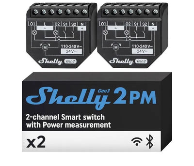 2 x Shelly Gen3 2PM Smart Switch