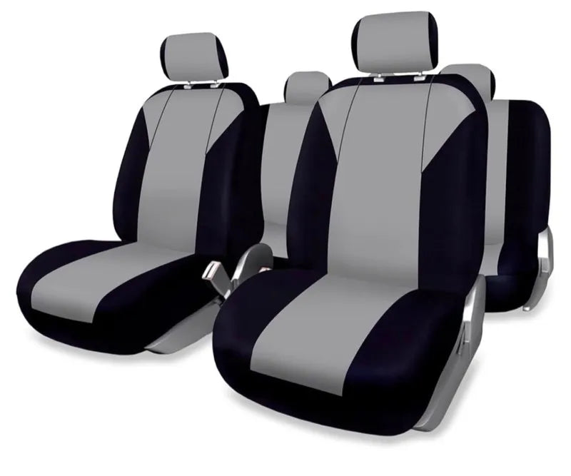 Juego de Fundas de Asiento Universales Gris/ Negro