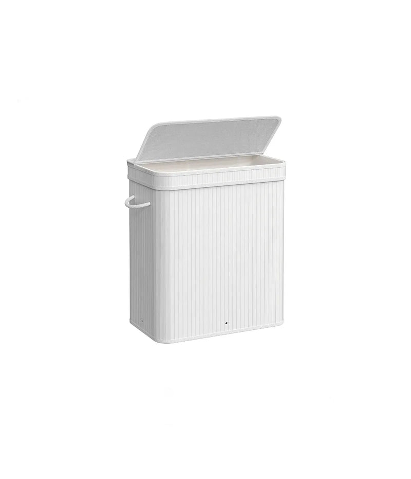Cesto de ropa con tapa, 100 L, de bambú,
