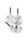 sartenes 20-24-28 cm, acero inoxidable, Sin Antiadherente