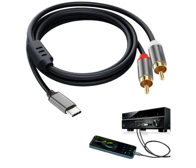 Cable de audio USB C a 2RCA