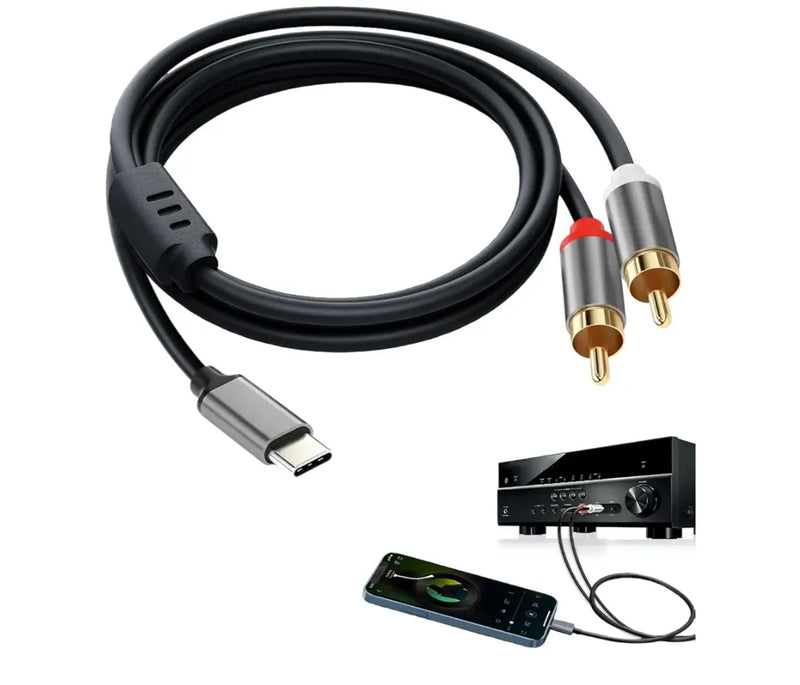 Cable de audio USB C a 2RCA