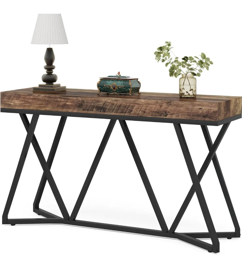 Mesa de consola con base de metal - Tribesigns