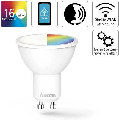 Hama 00176548 Wifi Led Gu10 Bombilla Alexa, 4.5 W