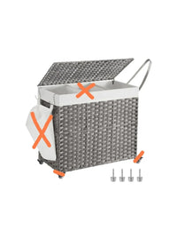 Cesto Ropa Sucia con Tapa, 160 L, Cesta Colada Est