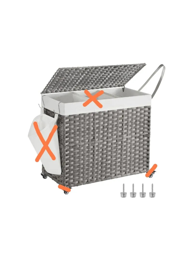 Cesto Ropa Sucia con Tapa, 160 L, Cesta Colada Est