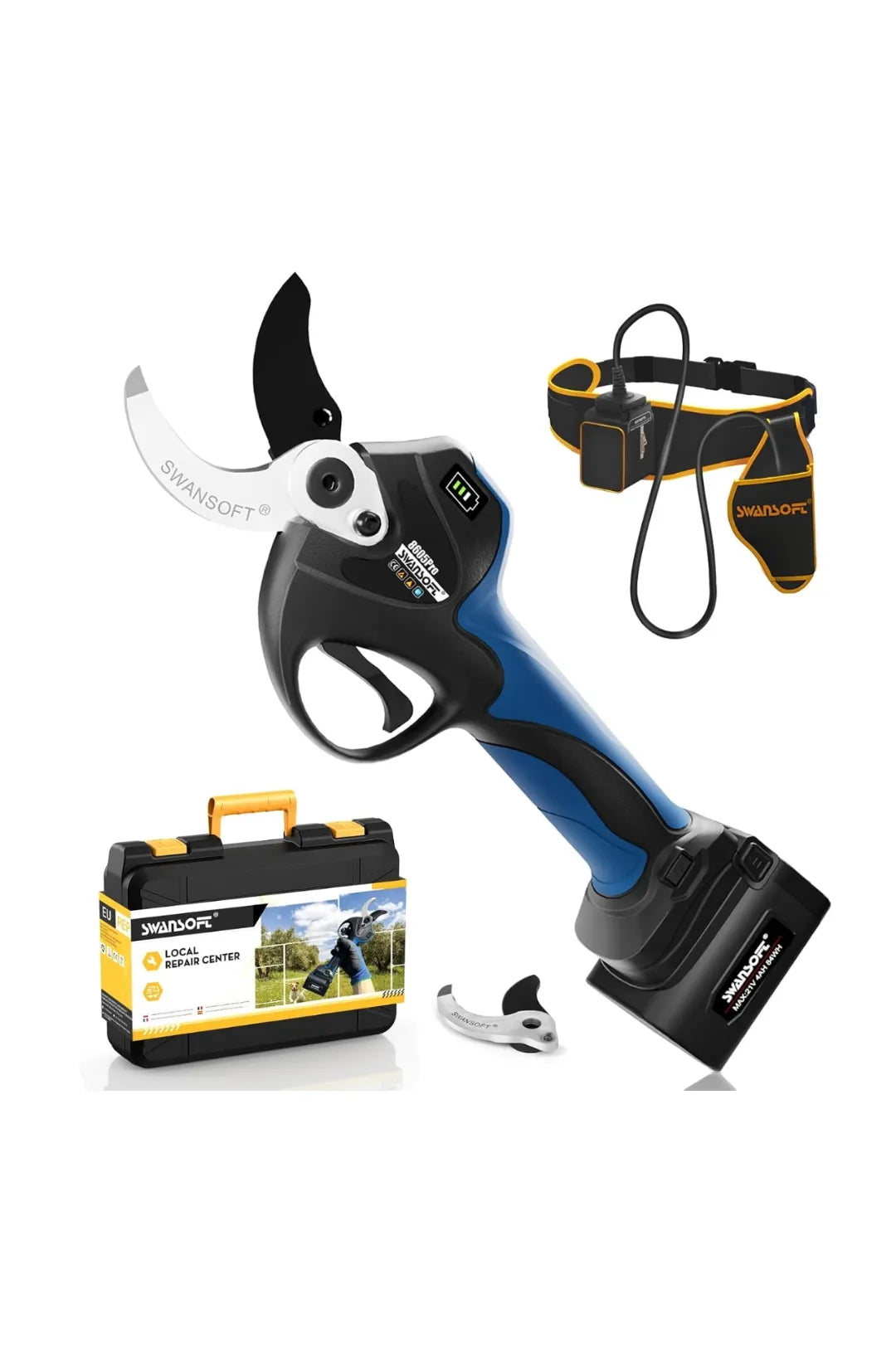 Tijeras de Poda Eléctricas Profesional, 21V 4A