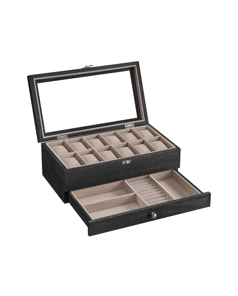 Caja de Relojes con 12 Espacios SONGMICS