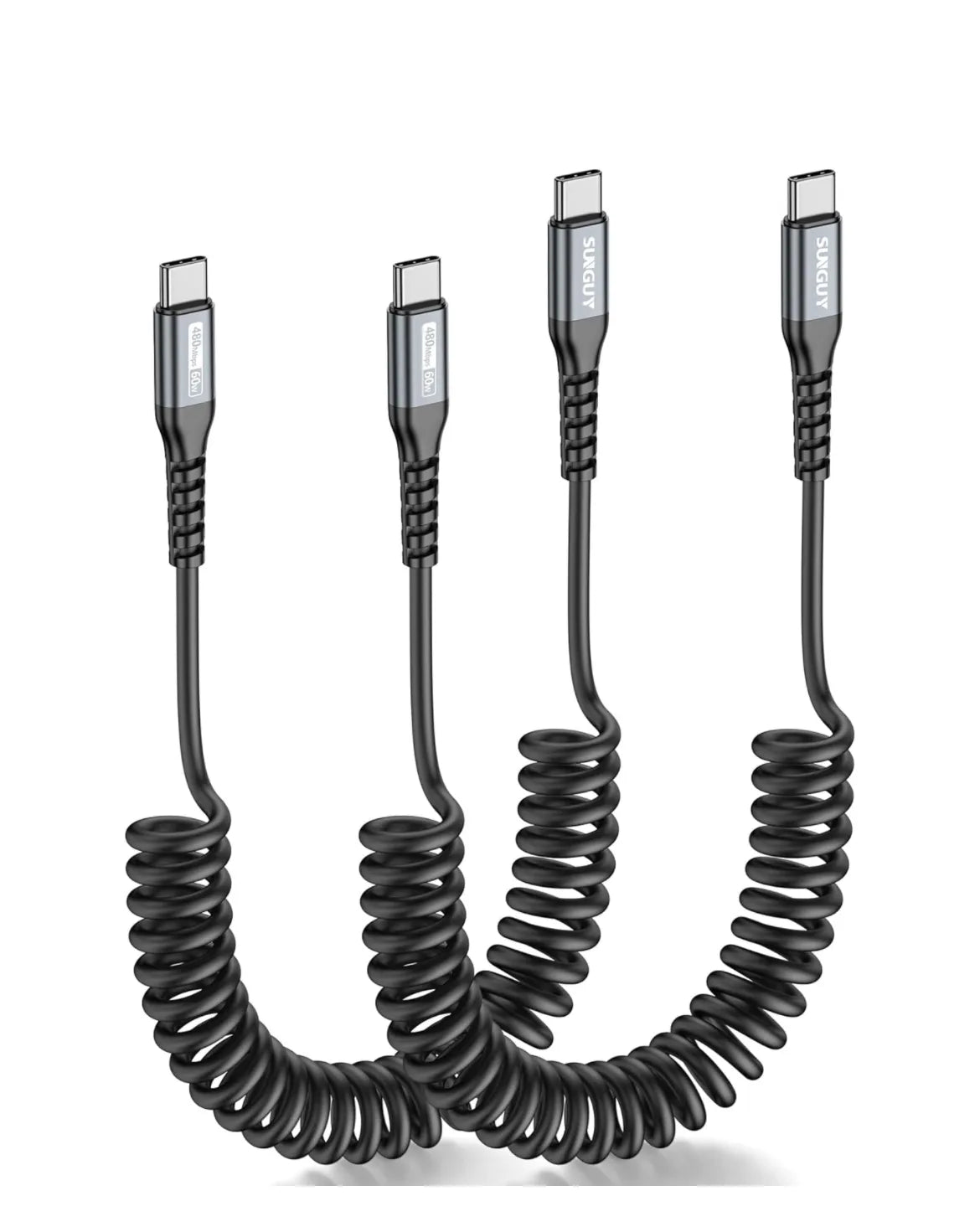 Cable USB C a USB C en espiral SUNGUY