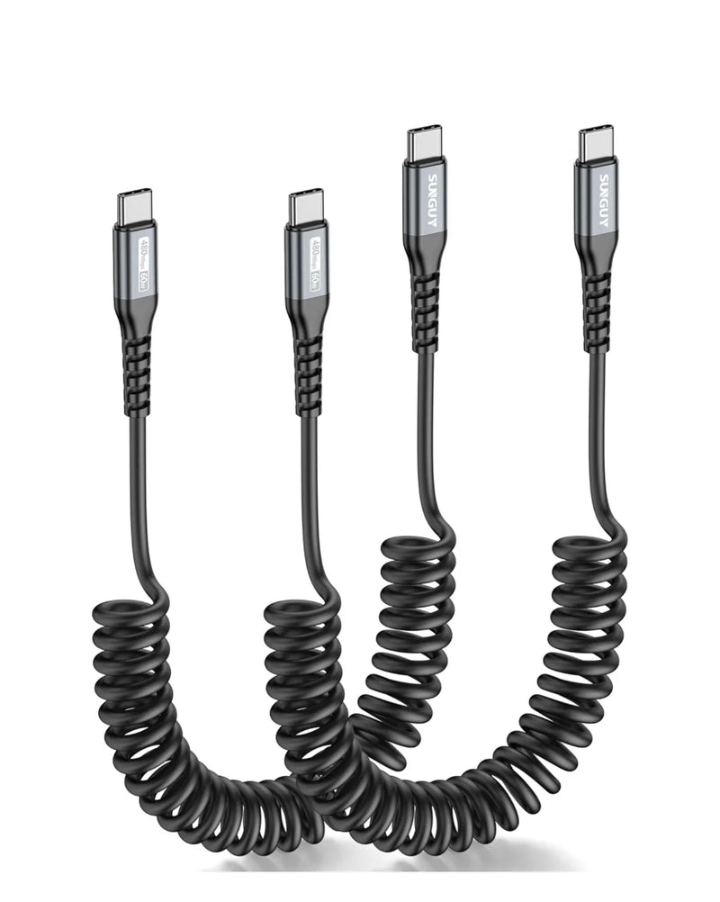 Cable USB C a USB C en espiral SUNGUY