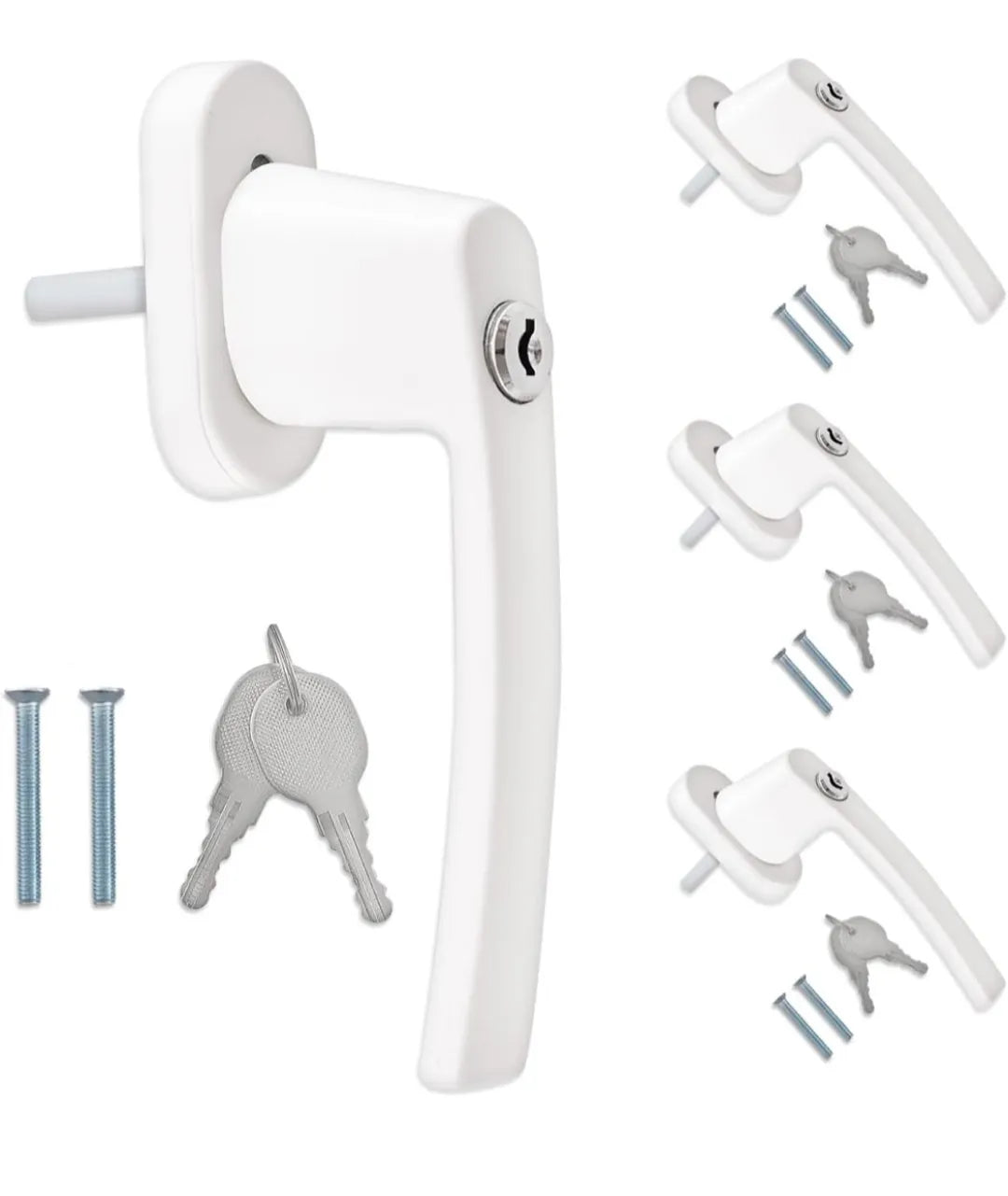 Juego de 4 pomos de puerta con llave - Kwmobile