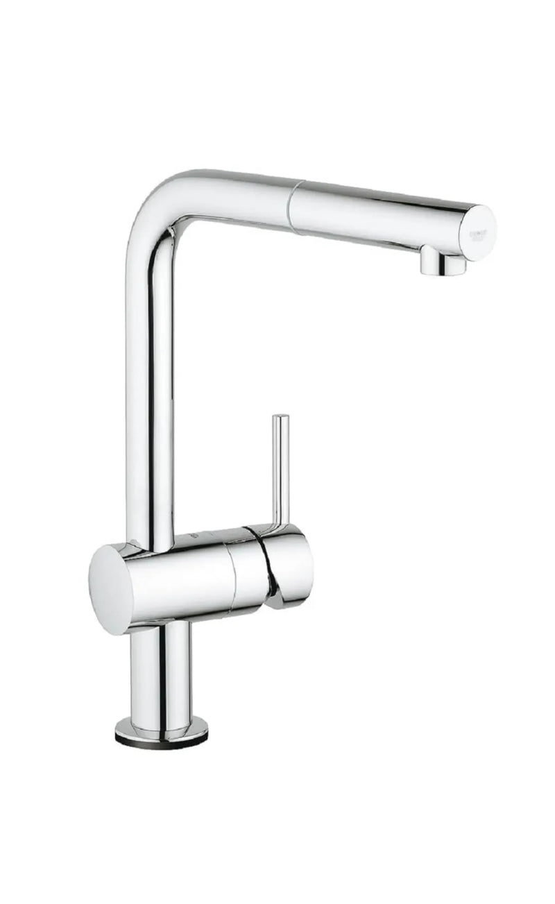 Grifo de cocina monomando, caño alto en L