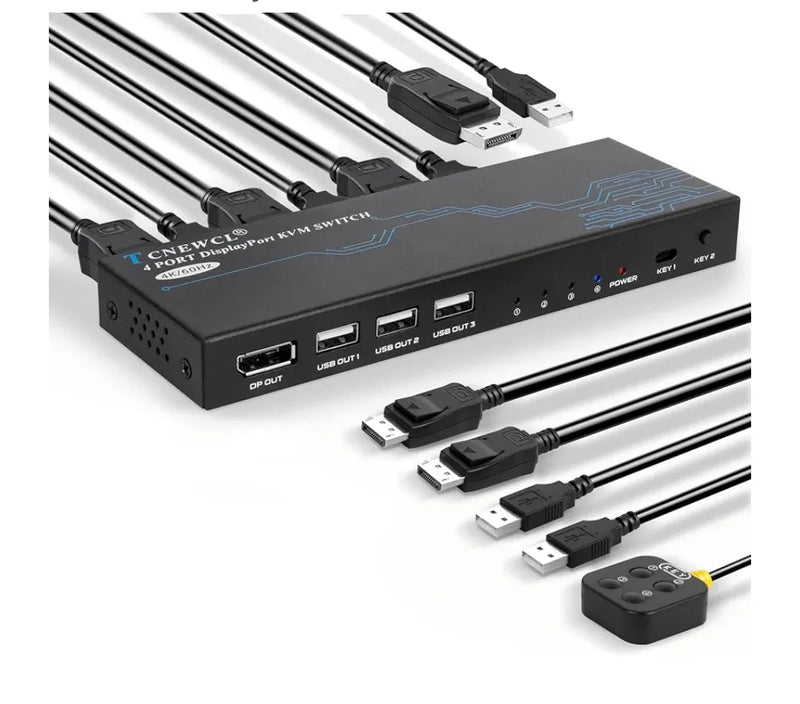 DisplayPort KVM Switch 4 Puertos TCNEWCL