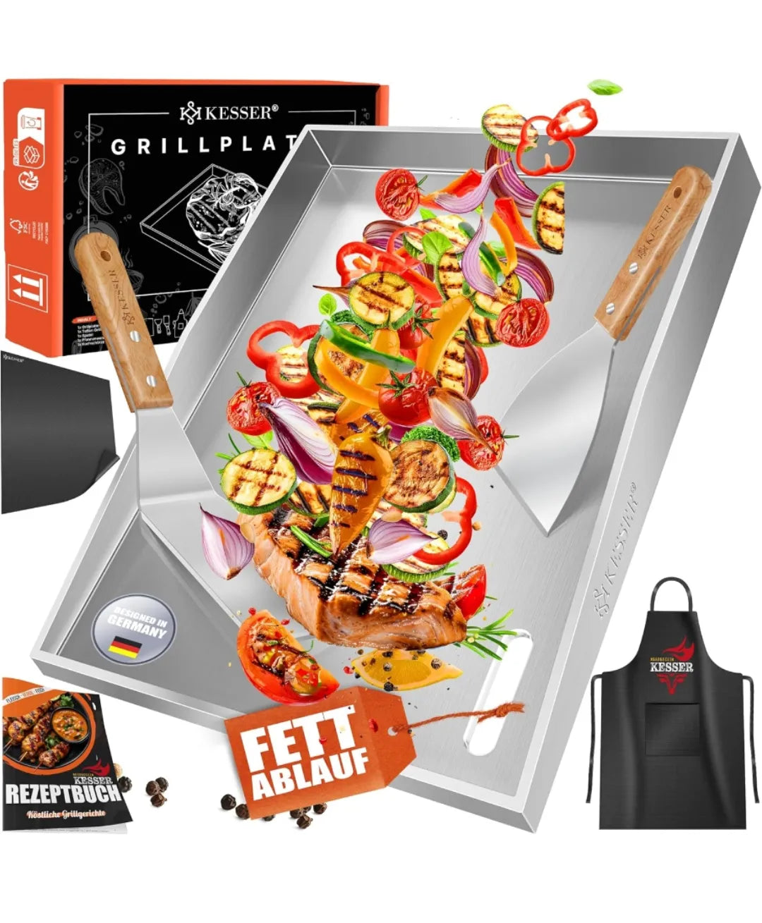 Plancha de asar de acero inoxidable - Kesser