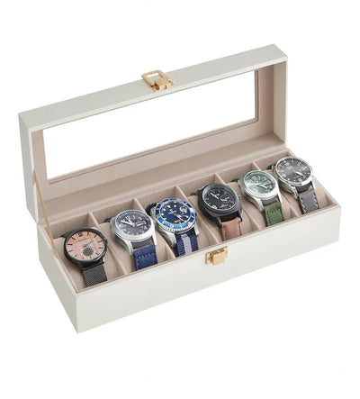 Caja de Relojes con 6 Compartimentos, Estuche de Relojes