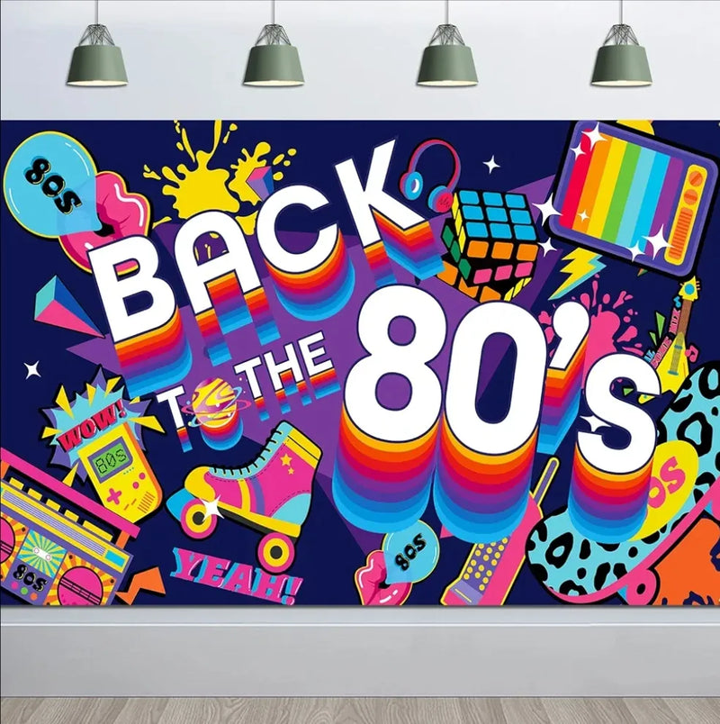 Pancarta para Decoración de Fiestas de Años 80 DPKOW